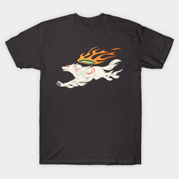 Ookami Amaterasu T-Shirt by FlannMoriath